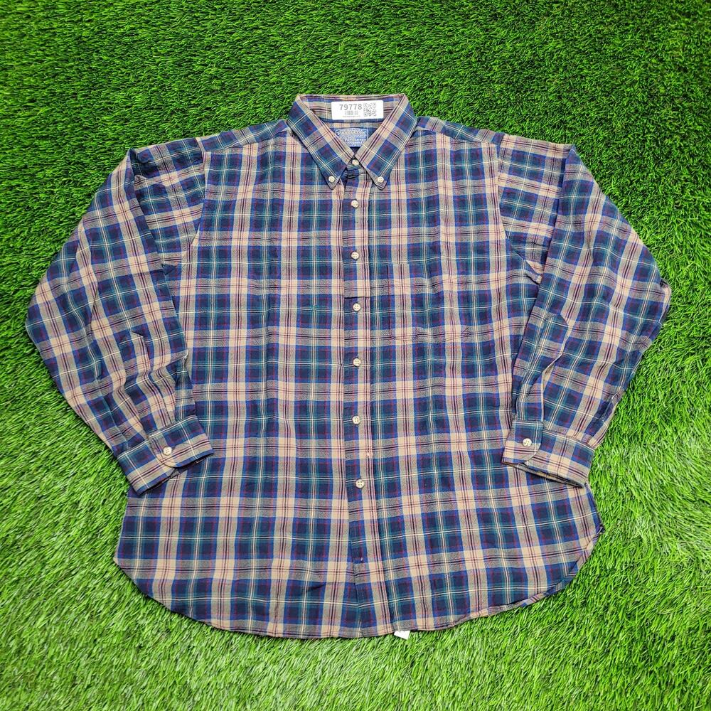 Vintage 80s Pendleton Western Plaid Shirt XL 22x28 Hippie